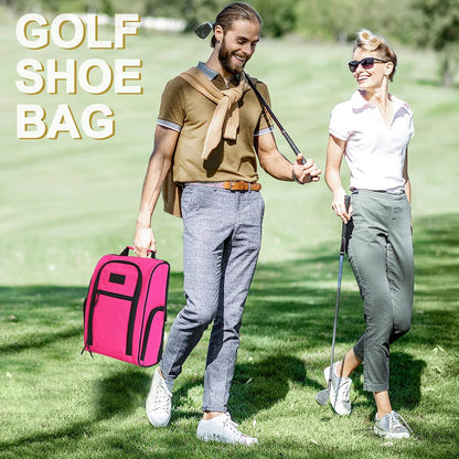 Goloni Golf Shoe Bag for Men Women, Ventilated Golf Shoe Bag with Side Pockets, Lightweight Portable Golf Shoe Carrier for Golf Shoes, Tees, Balls & Accessories,Pink