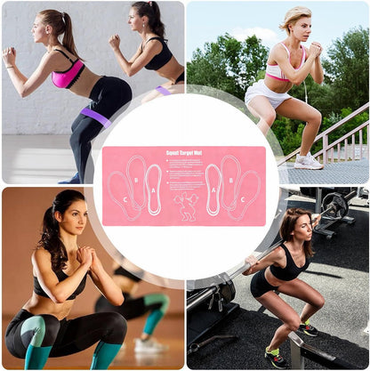 Squat Mat With Foot Position (32 * 14in) - Anti Slip Training Mat, Perfect for Leg & Abdominal Exercises, Squat Pads Activate Muscles, Prevent Injuries, Lightweight Portable for Home Gym