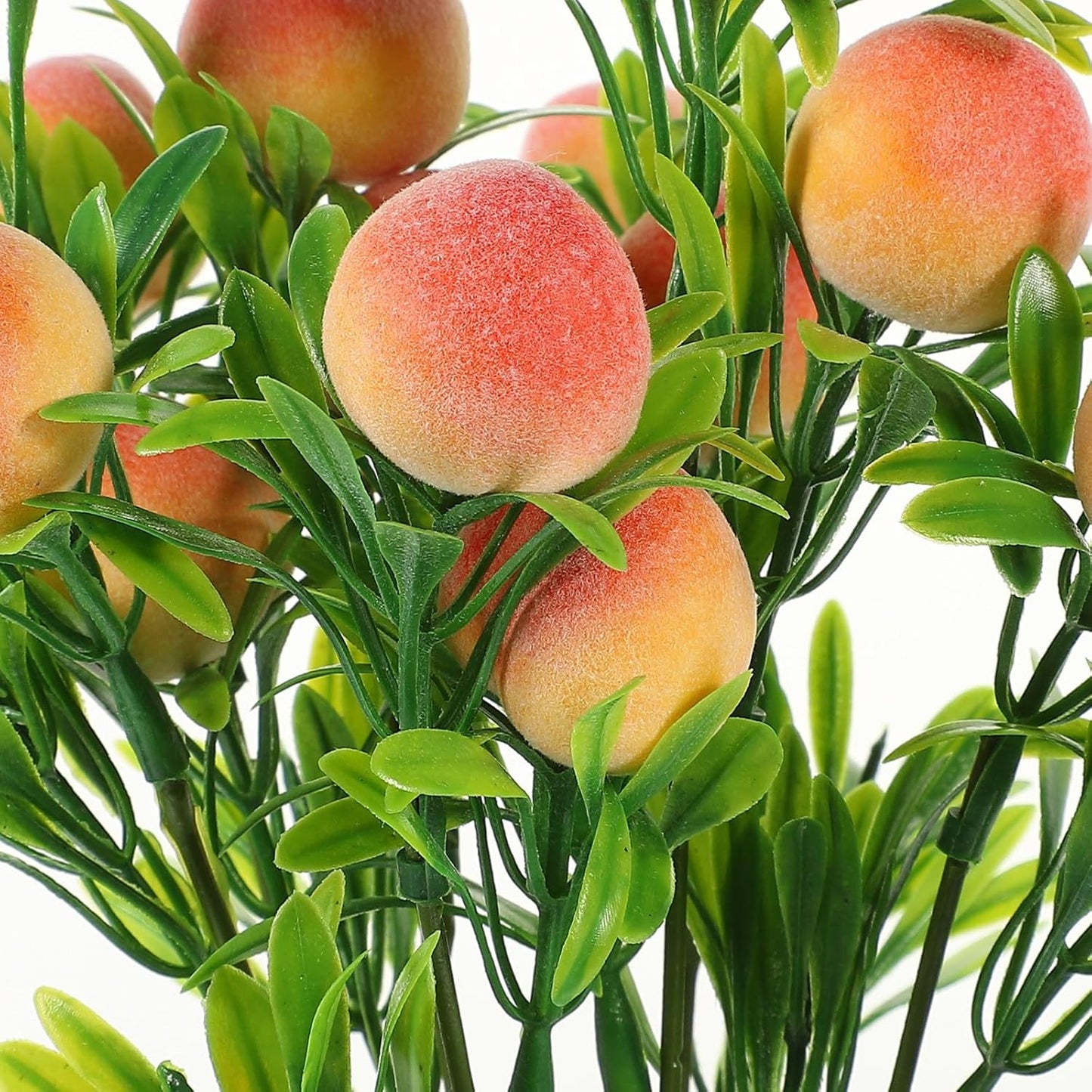Beaupretty Artificial Peach Flowers and Bike Basket Set, Small Faux Floral Centerpiece with Plastic Pot, Wedding and Party Decor for Table Display