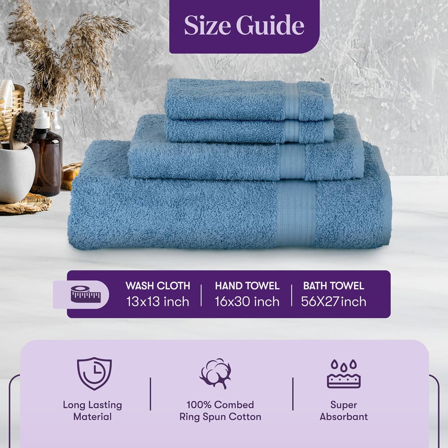 TowelSelections Soft and Absorbent Towels Cotton for Bathroom Hotel Shower Spa Gym, 4 Washcloths Powder Pink