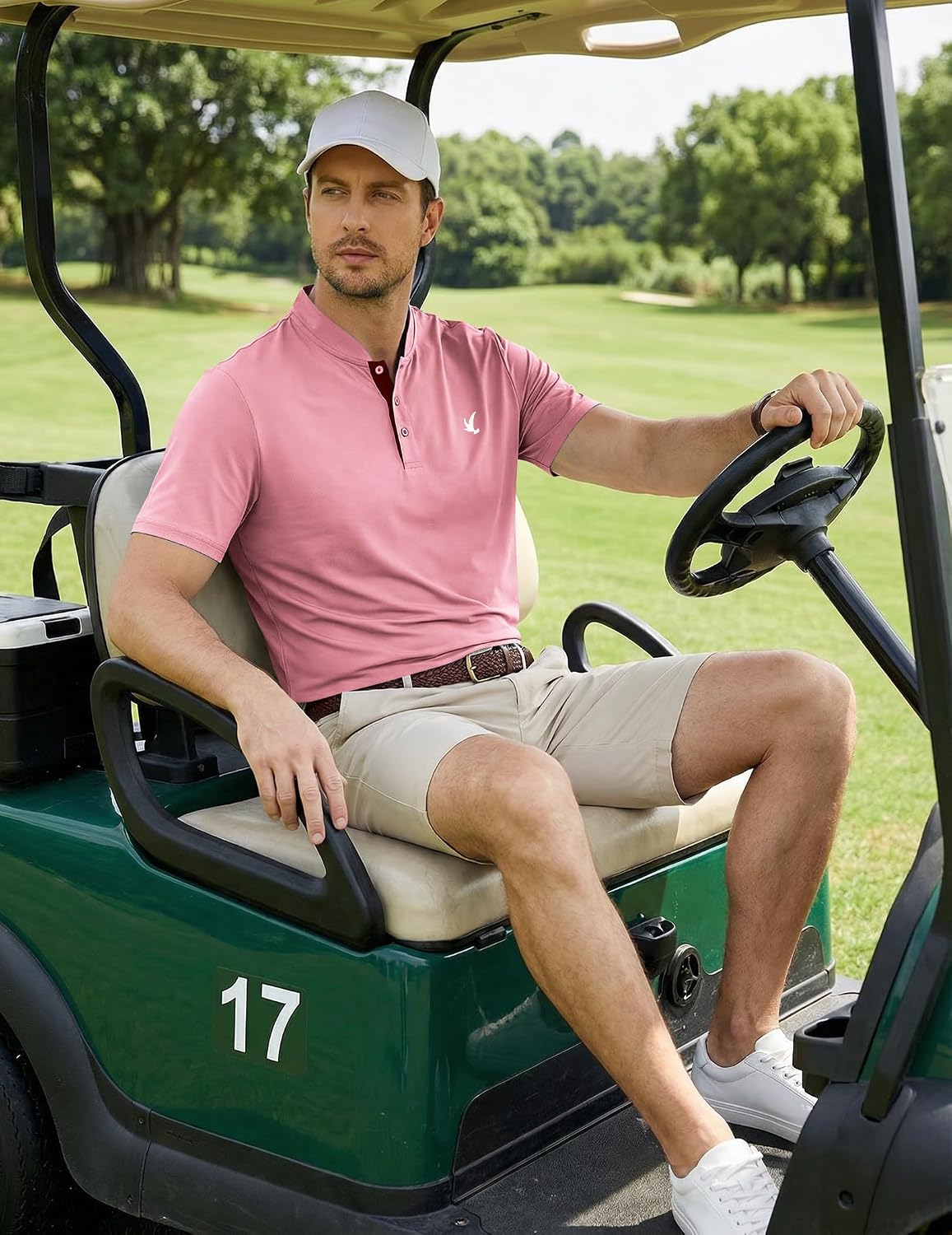 JMIERR Men's Polo Henley Shirt Moisture Wicking Quick Dry Summer Casual Short Sleeve Golf Polo T Shirts