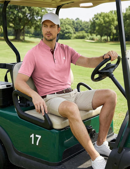 JMIERR Men's Polo Henley Shirt Moisture Wicking Quick Dry Summer Casual Short Sleeve Golf Polo T Shirts
