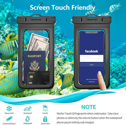 6 Pack 8.5" Waterproof Cell Phone Pouch - Underwater Dry Bag Case Lanyard - Water Proof Clear Holder Protector for iPhone 17 16 15 Pro Max Plus Samsung Galaxy S25 S24 Ultra Note for Beach Swimming