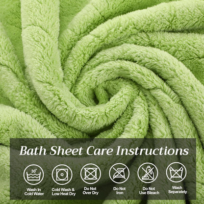 4 Pcs Extra Large Bath Towel for Adult 40''x80'' Oversized Microfiber Absorbent Shower Sheet Set Soft Pastel Wavy Striped Coral Fleece Quick Dry Blanket for Bathroom Body Beach Yoga Spa