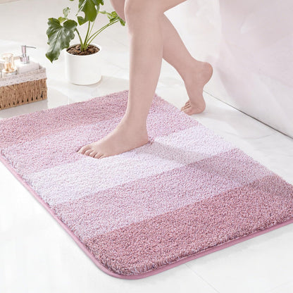Exclusivo Mezcla Bathroom Rugs Mat 17x24, Extra Soft Non Slip Absorbent Microfiber Bath Rugs, Machine Washable Quick Dry Bath Mats for Bathroom Floor, Shower, Home Decor, Gradient Pink