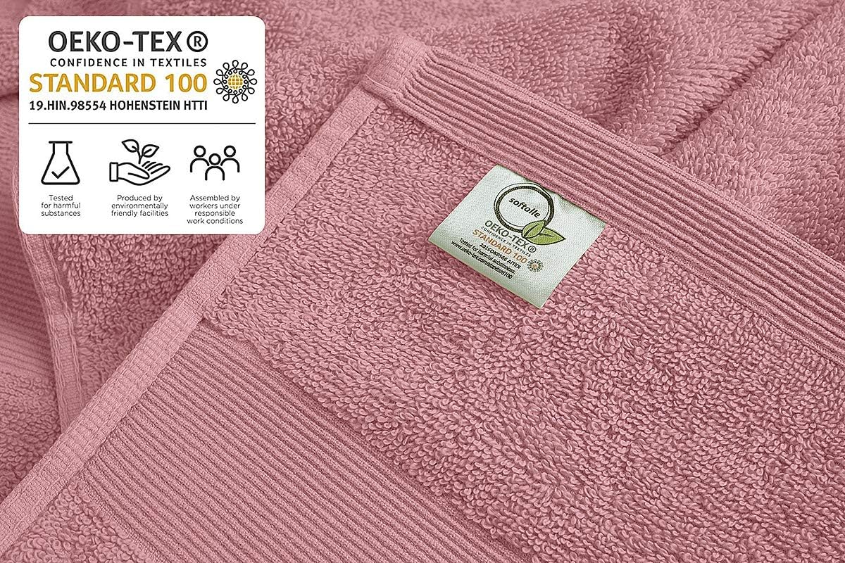 Luxury Bath Towels Set of 4 (27” x 54”) | Towels for Bathroom | Super Soft | Highly Absorbent Towels for Home, Spa, Gym (Pink)