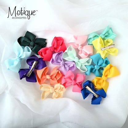 Small Solid Bow for Girls - Set of 12 (Light Pink)