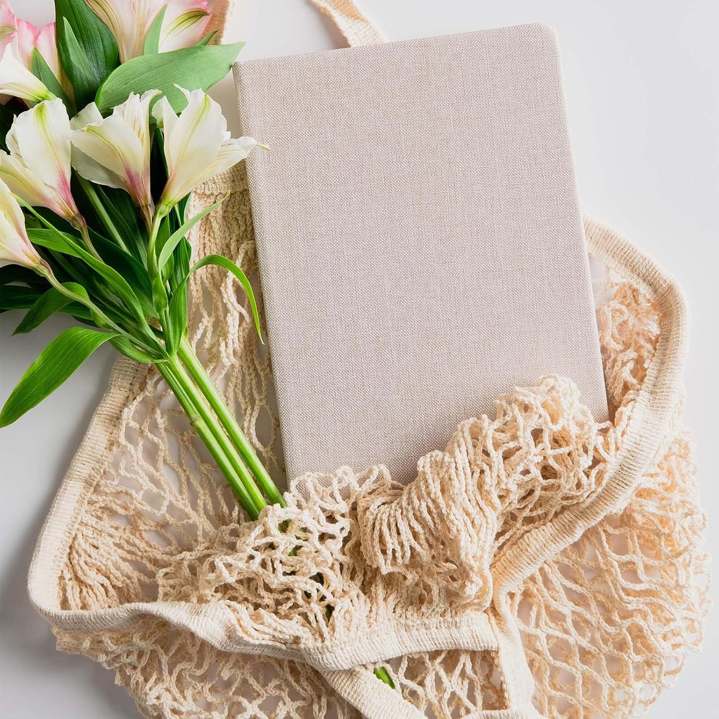uxcell Reusable Mesh Produce Storage Bags Washable Net Portable Bag Cotton String with Long Handle for Shopping