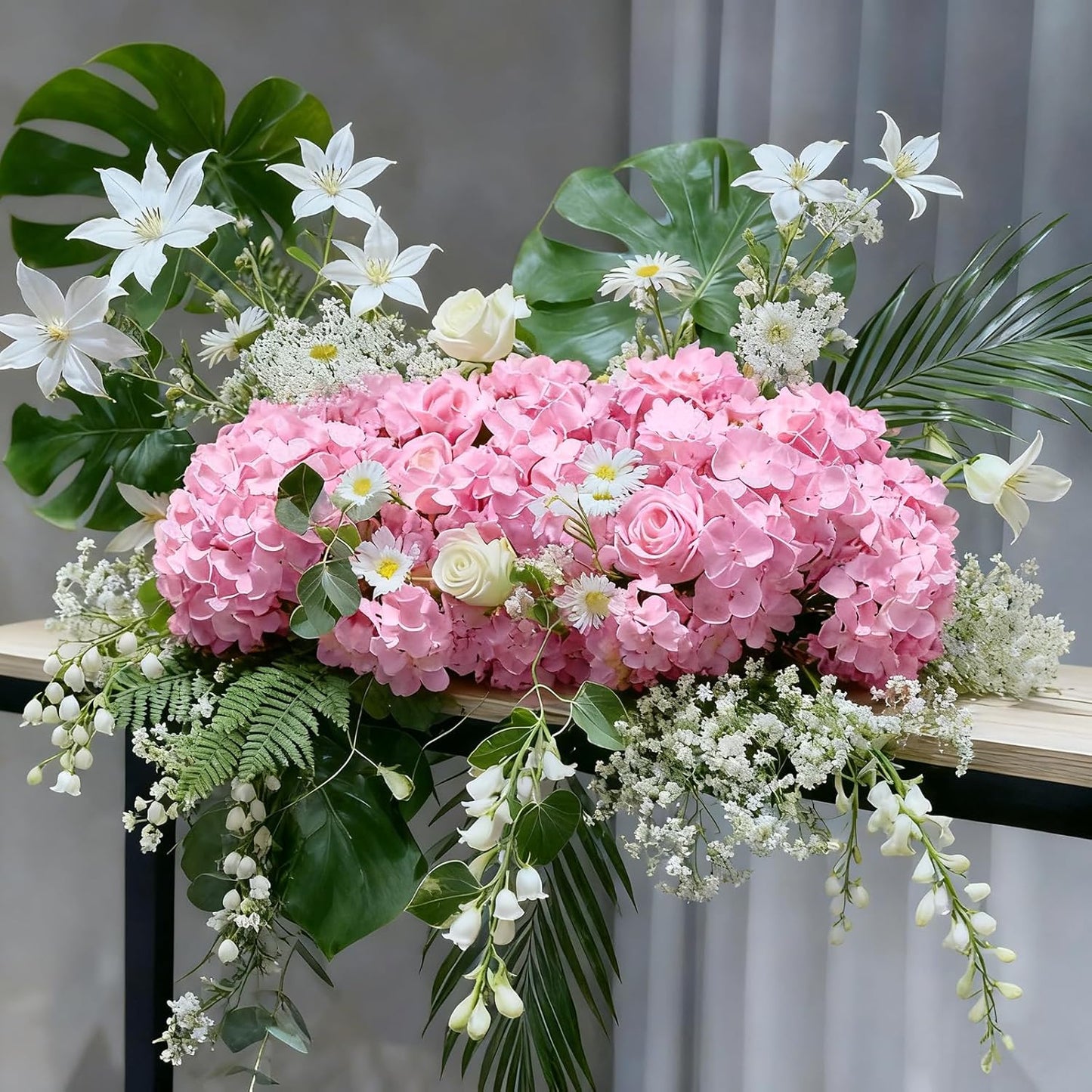 20 Pcs Pink Hydrangea Artificial Flowers Bulk, Faux Hydrangea Flowers Heads, Artificial Fake Silk Hydrangea Flowers with Stems, Pink Flowers Artificial for Decoration Wedding Décor