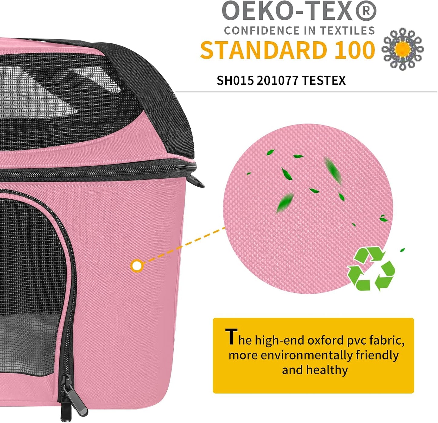Cat Carrier Backpack Pet Carrier for Cats & Small Dogs Under 20 lbs TSA Airline Approved Soft Sided Collapsible Travel Carrier with Ventilation Windows, Pink