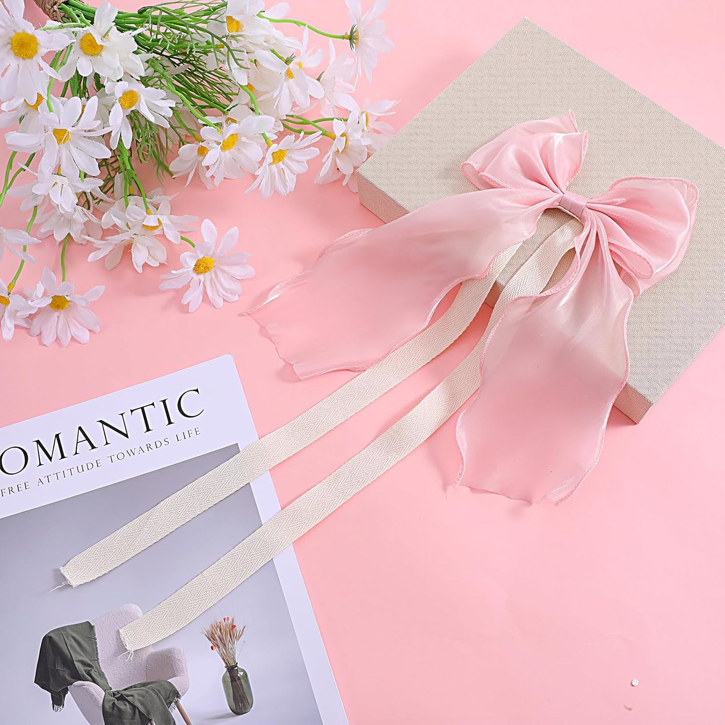2 PCS Bow Curtain Tiebacks, Pink Butterfly Curtain Tiebacks with Pearls Sweet Bowknot Curtains Holdbacks Buckles Ribbon Curtains Ties for Home Bedroom Offices Dining Rooms Wedding Party Decoration