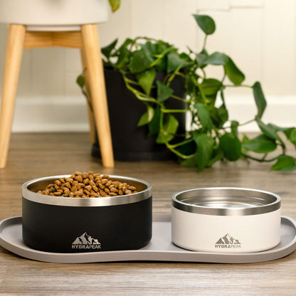 Hydrapeak Dog Bowl; Non Slip Stainless Steel; Water and Food Dish; Large Sized and Small Dogs; 32oz 64oz; Multiple Sizes; 4 Cup | Pink