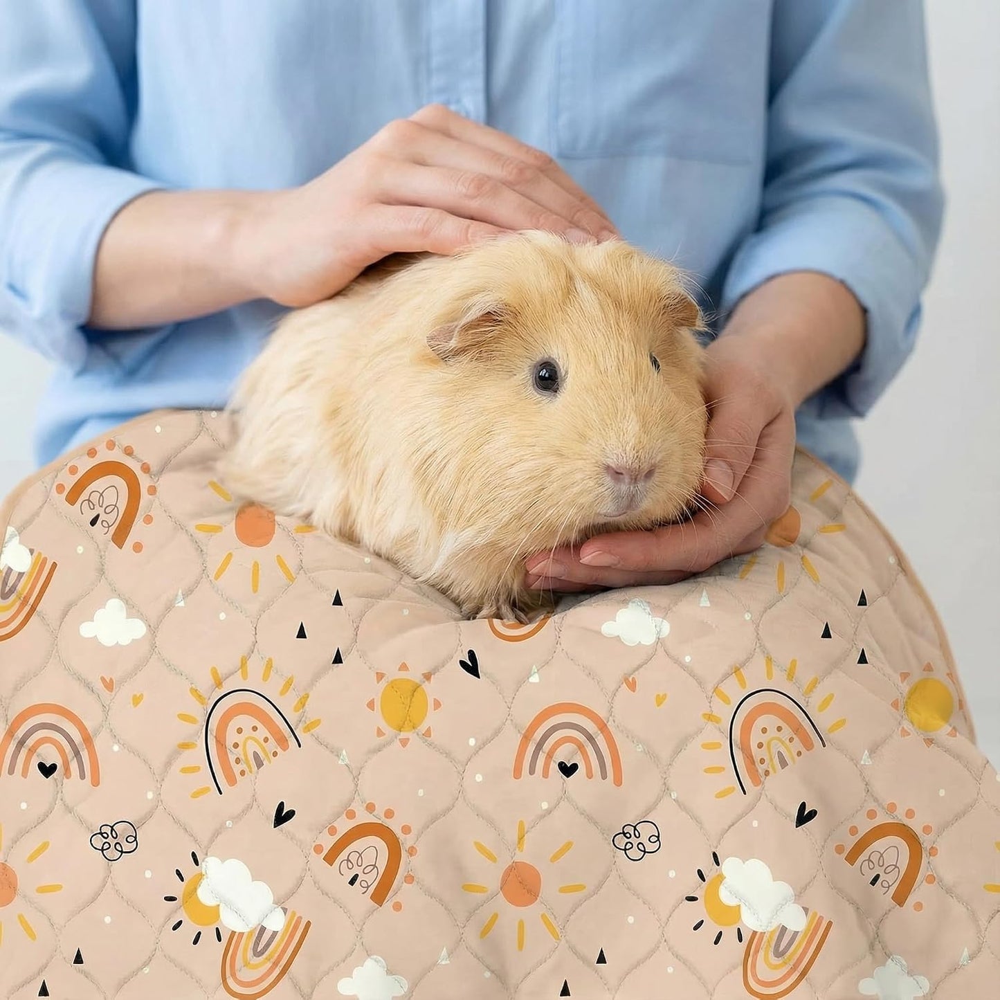 Guinea Pig Cage Liners, 59x31in 2 Pack Washable Guinea Pig Bedding, Waterproof Reusable & Anti Slip, Super Absorbent Guinea Pig Pee Pad for Small Animal, Rabbit, Bunny, Fit for C&C Cage, Pink