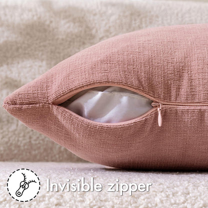 MIULEE Blush Pink Couch Pillow Covers 18x18 Inch, Set of 2 Soft Spring Valentine Cute Decorative Square Throw Pillow Covers Farmhouse for Sofa Living Room Bed