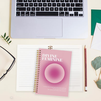 BearCake Pastel Pink Gradient Aura Notebook Journal, Divine Feminine Spiritual Notebooks, Aesthetic Notebooks, Pink Aesthetic Office Supplies, Hardcover Spiral Notebook 5.5x8.3