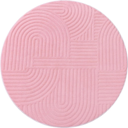 Pauwer Pink Area Rug for Girls Bedroom 4ft Soft Fluffy Non Slip Machine Washable Rugs Modern Indoor Mat Fuzzy Floor Round Carpet for Kids Nursery Living Room Dorm Playroom Dining Baby Home Decor