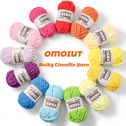 3 Pack Dark Pink Fluffy Chunky Chenille Crochet Yarn, Baby Yarn for Crocheting Soft Blanket, Bulky Velvet Yarn (100g/54.8yds Each), Plush Amigurumi Yarn for Knitting Crafts, Scarves, Puzzle