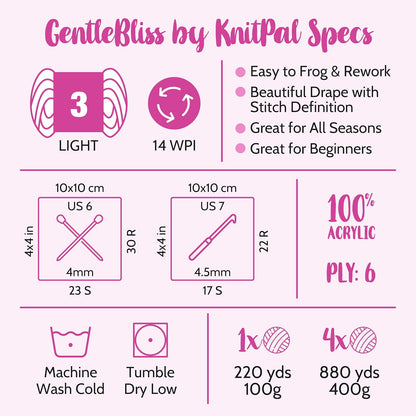GentleBliss Soft Baby Yarn for Crocheting, 4 Skeins, 880Yds/400G, Free Patterns - Acrylic Baby Blanket Yarn for Knitting - Light Worsted 3 DK Weight - Peach Bananas