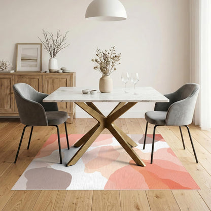 5'x7' Washable Modern Abstract Area Rug, Blush Flatwoven Floor Covering for Dining Room, Under Table, Home Office, Non-Slip Chair-Friendly Carpet | Ref:2131575
