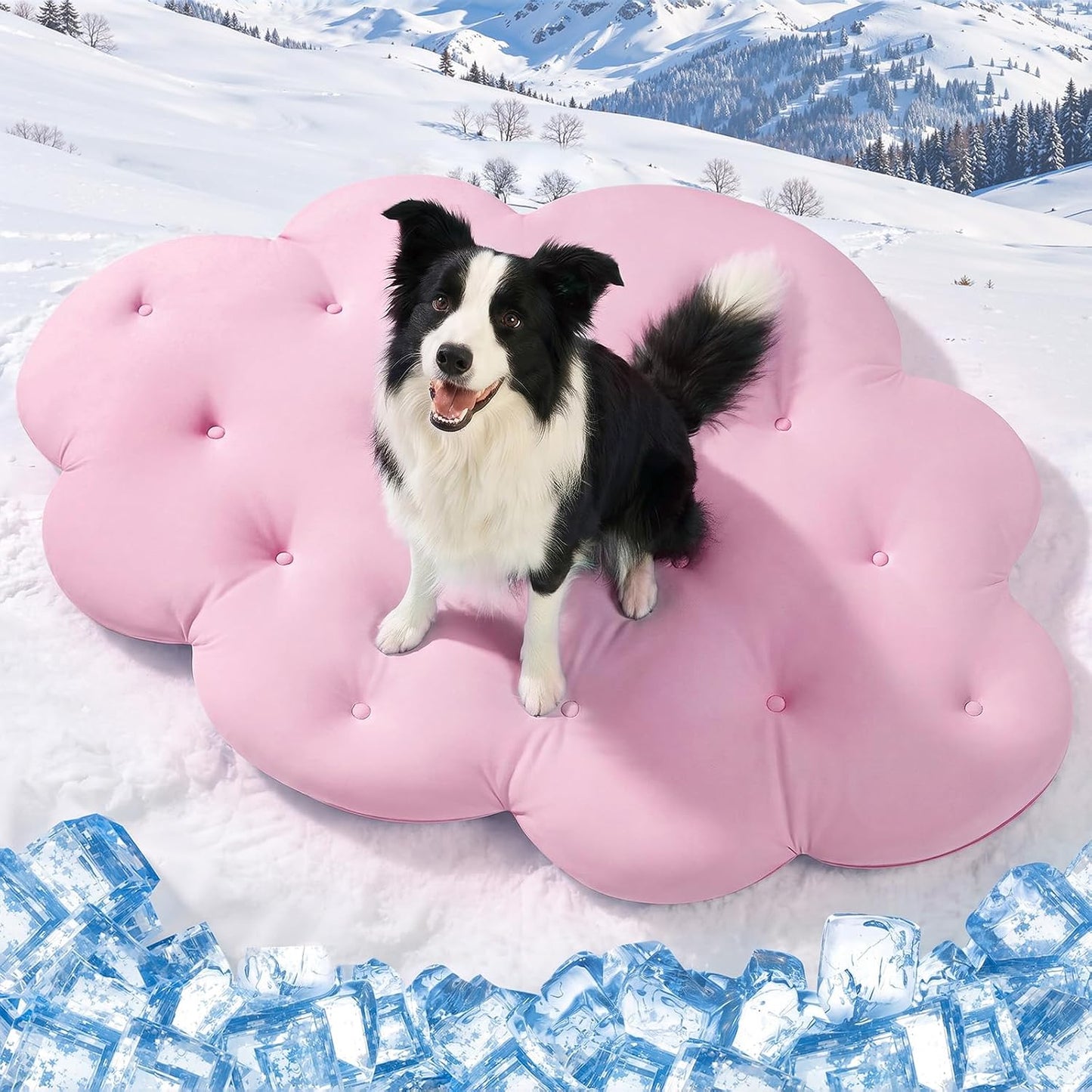 Dog Cooling Mat, 47'' × 35'' Large, Q-Max>0.5 Self-Cooling Mat for Dog, (Cool & Warm) Double-Sided Pet Cool Pads for Summer, Crate, Kennel, Machine Washable, Cat Cool Bed, Non-Gel, Pink