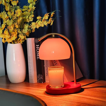 FCTWAKS Mid Century Pink Glass Candle Warmer Lamp with Timer & Dimmer, Mothers Day Birthday Gifts for Women Mom, House Warming Gifts New Home, Wax Warmer Lamp for Bedroom Decor with 2 Bulbs