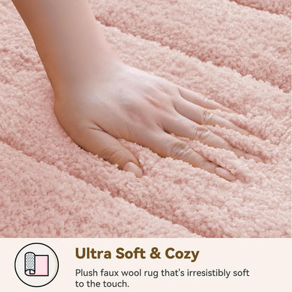 GRANNY SAYS Bathroom Rugs and Mats, 16" x 24" Non-Slip Bath Mat for Bathroom, Super Soft Absorbent Microfiber Bath Rug, Machine Washable and Dry, Small Pink Rug for Shower, Tub and Bath Floor