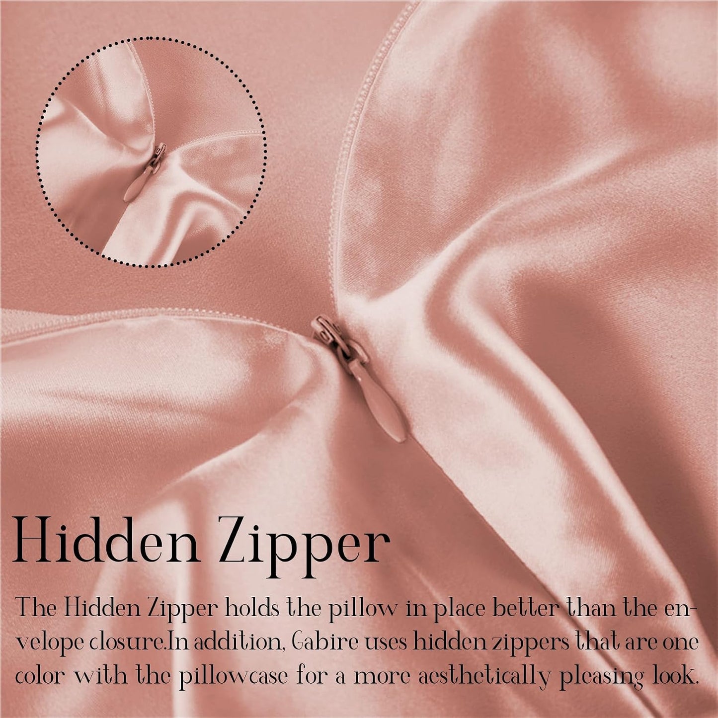 Gabire Mulberry Silk Pillow Cases Set of 2, Both Sides Real Silk Pillowcase for Hair and Skin Prevent Acne Organic Silk Pillow Cases 2 Pack with Hidden Zipper, Coral Pink, Standard (20"×26")