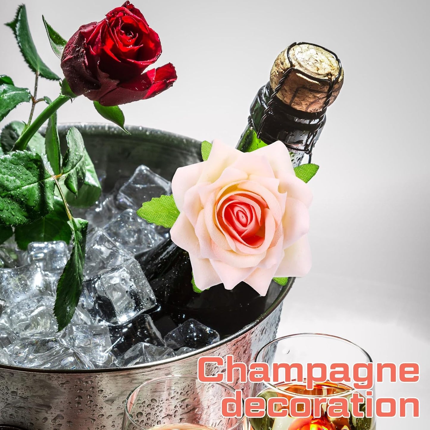 Honeydak 8 Set Mother's Day Napkin Ring Rose Flower Metal Napkin Ring Designed with Rose Serviette Buckle for Mother's Day Wedding Anniversary Party Dinner Table Decoration (Pink)