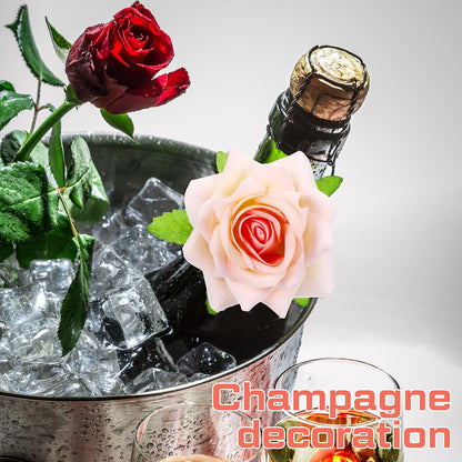 Honeydak 8 Set Mother's Day Napkin Ring Rose Flower Metal Napkin Ring Designed with Rose Serviette Buckle for Mother's Day Wedding Anniversary Party Dinner Table Decoration (Pink)
