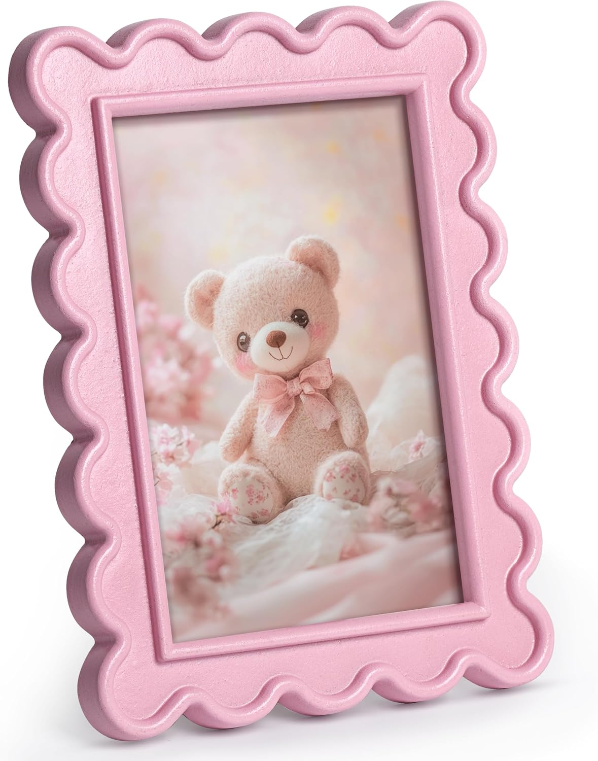 Sonefreiy Pink 4x6 Picture Frame Cute Unique Picture Frames for Wall Colorful 4 x 6 Photo Frame Tabletop Display Gift for Family Grandma Friends Girls Woman