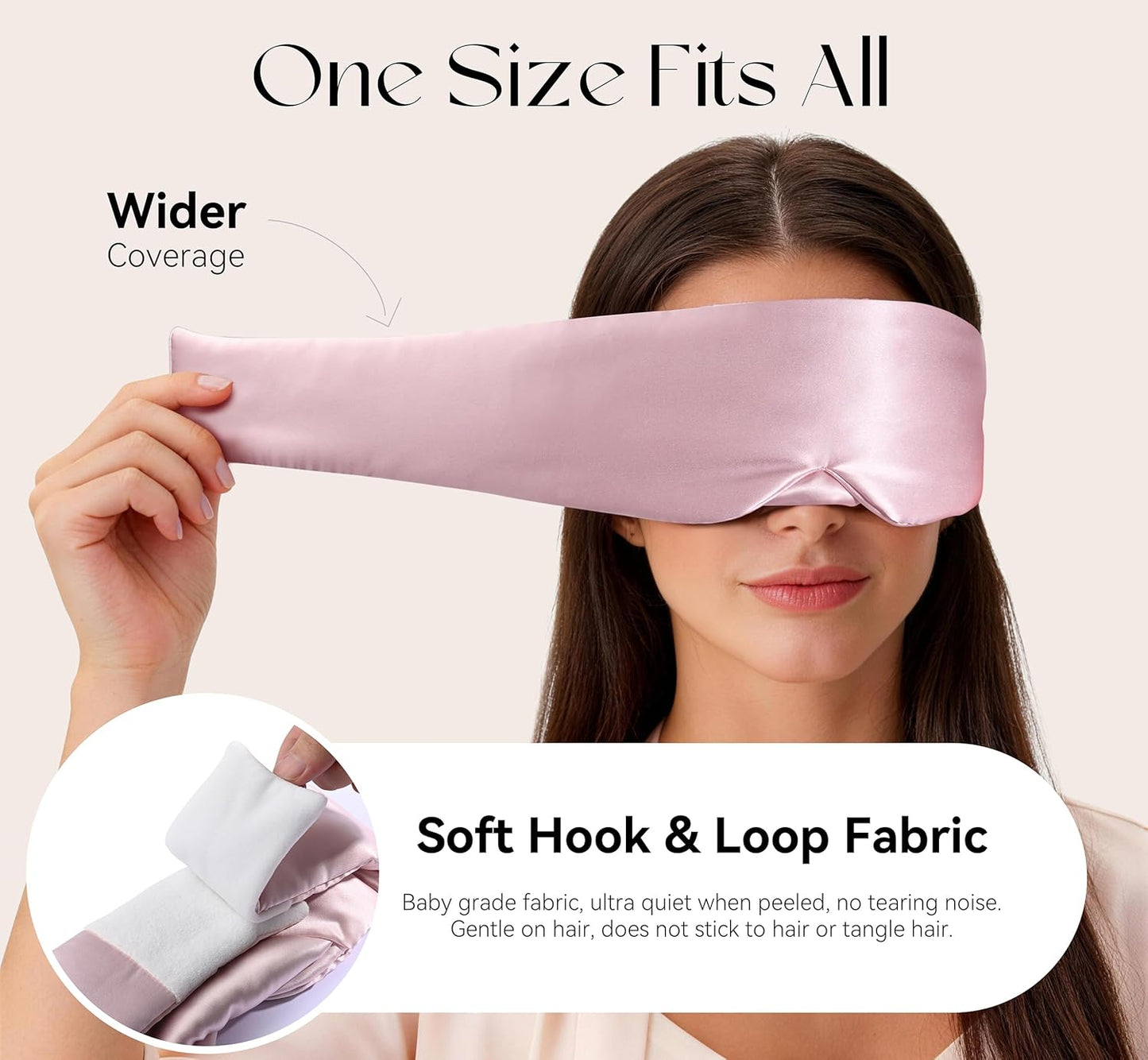 Silk Sleep Mask 22 Momme100% Mulberry Silk & 3.5cm Silk Hairband Set, Upgraded Light Blocking NosePad, Soft Wide Adjustable Strap, Comfortable Eye Mask for Men Women Home Travel (Pink)