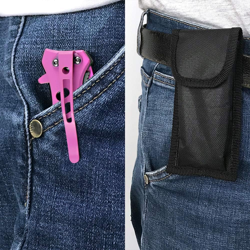 ALBATROSS EDC Cool Sharp Tactical Folding Pocket Knife,SpeedSafe Spring Assisted Opening Knifes with Liner Lock,Pocketclip,Glass Breaker,Seatbelt Cutter(Pink)