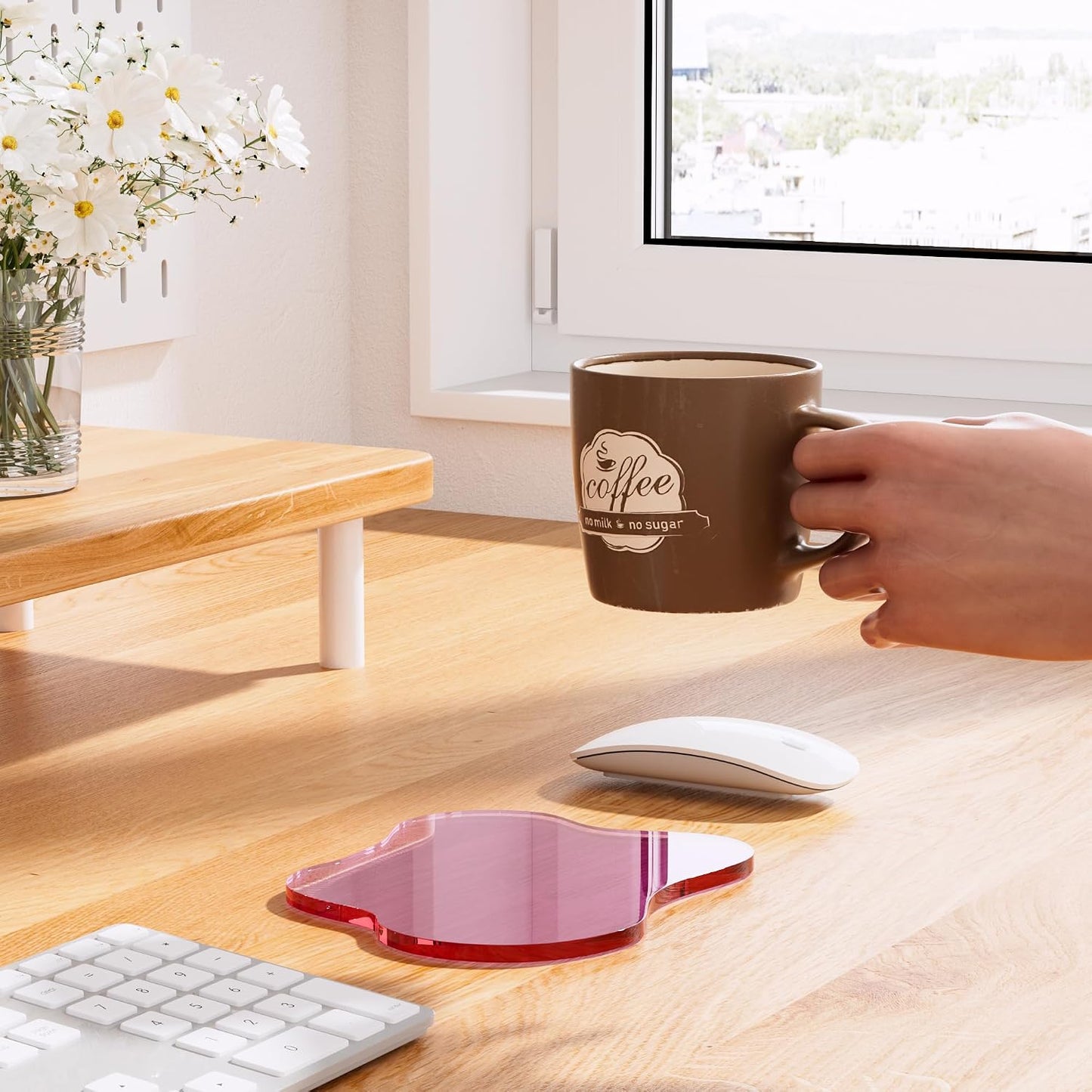 Acrylic Coaster Decorative Plates, Irregular Bar Drink Coaster,Perfect for Tabletop Protection and Accessories Display.