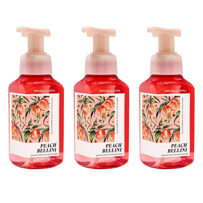Bath & Body Works Peach Bellini Gentle & Clean Foaming Hand Soap - Germ-Cleansing Hand Soap with Gentle Cleansing & Conditioning Formula - Dermatologist Approved - Thoughtful Gift - 3-Pack