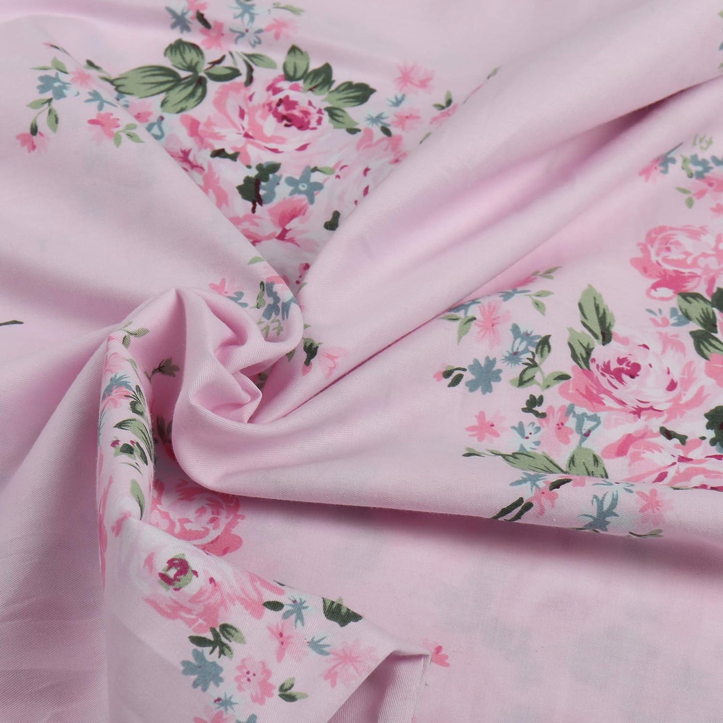 2 Pack Pink Floral Pillowcase Standard Size, 100% Cotton 600 Thread Count Pillow Covers, 20x30 Inches
