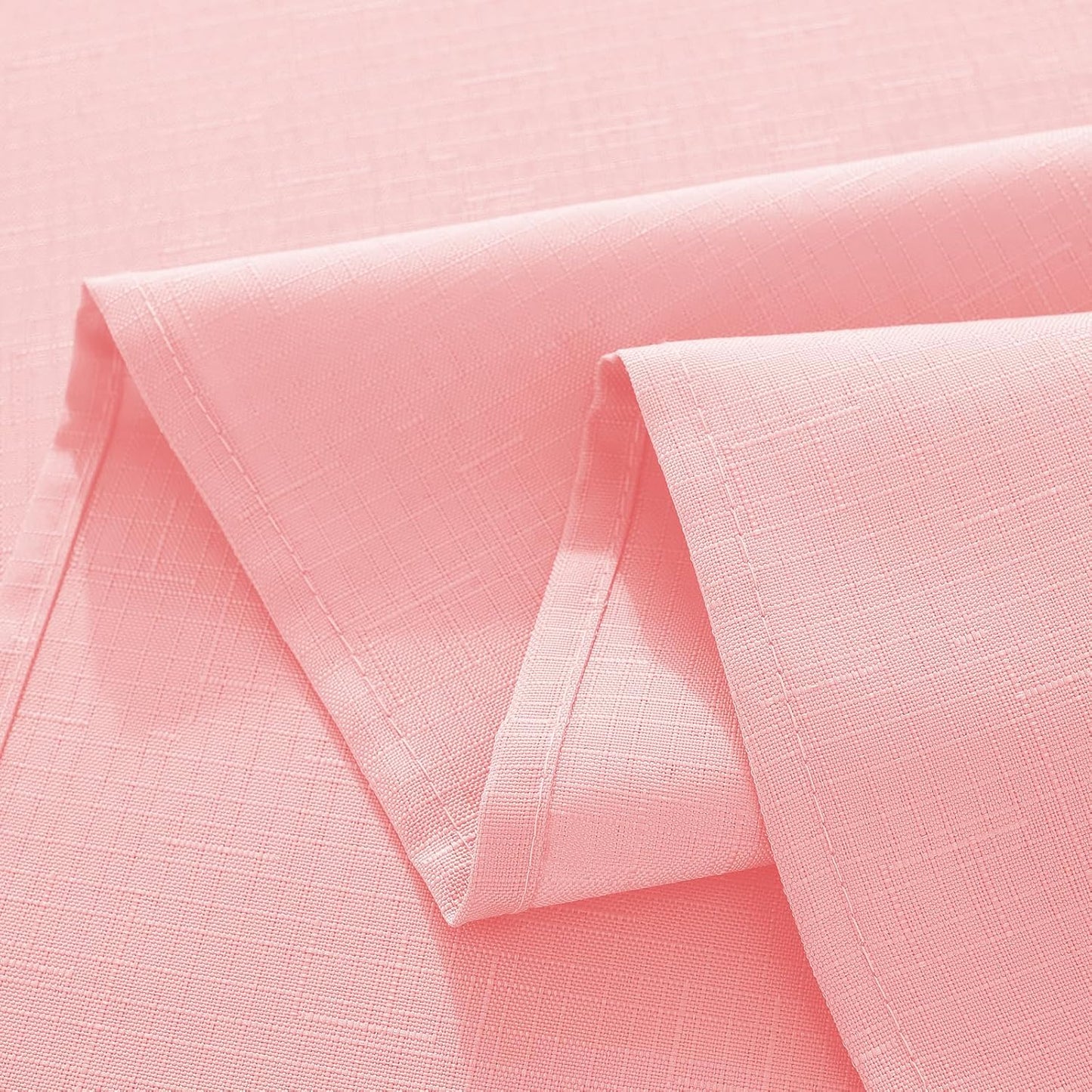 SASTYBALE Pink Faux Linen Tablecloth 52x70 Inch Rectangle | Spill-Proof, Stain Resistant, Wrinkle-Free Fabric for Mother's Day Romantic Dinner, Kitchen & Wedding Party Decorative Cover