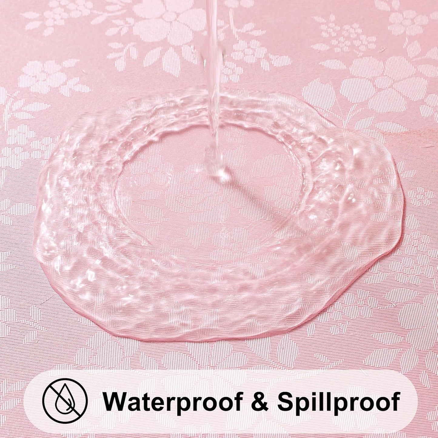 Smiry Rectangle Table Cloth, Waterproof Heavy Duty Vinyl Tablecloths, Wipeable Washable Table Cover for Kitchen and Dining Room (Pink, 60" X 84")