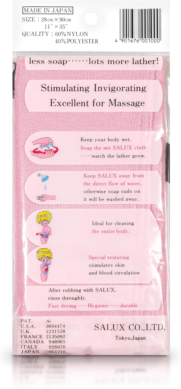 SALUX Bath Towel Pink Yellow Peach Blue White Purple Green Count 7 Pack