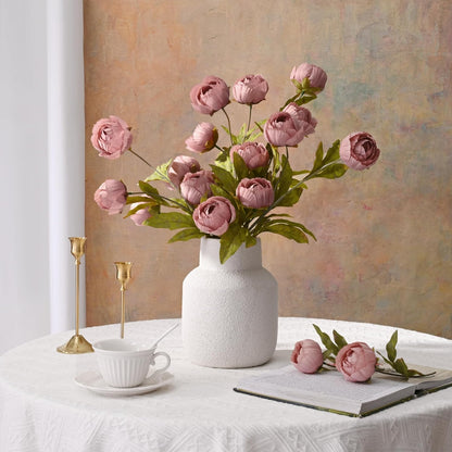 Waipfaru 6 Pcs Faux Peonies Artificial Flowers for Vase, 27" Fake Silk Peonies Flowers for Wedding, Vase Filler Pink Flowers for DIY Bouquets Centerpieces Bridal Shower Office Decor