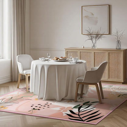Joiedomi 5x7 Area Rugs for Living Room Non-Slip Washable Rug with Rubber Backing Large Soft Art Floral Carpet for Bedroom Kids Nursery Dining Room (Pink)