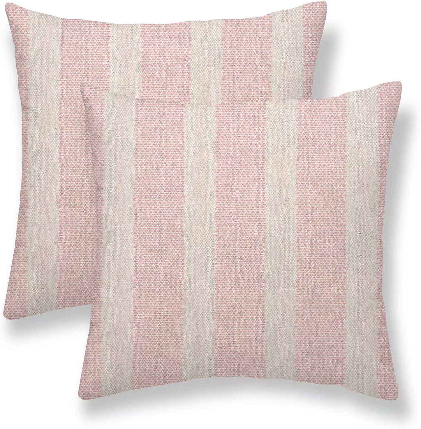 Pink Polka Dot Pillow Covers 18 x 18 Inch Set of 2 Boho Striped Decorative Outdoor Throw Pillow Covers Linen Modern Geometry Cushion Cases for Home Sofa Couch Living Room Decor