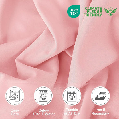 6 Piece Queen Sheet Set – Breathable & Cooling Bedding Set with 18-24 Inch Deep Pockets - 1 Flat & 1 Fitted Sheet & 4 Pillowcases（Queen Baby Pink