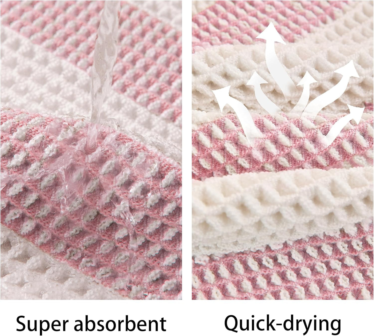 Waffle Bath Mat Non Slip, Boho Bathroom Rug, Super Absorbent Quick Dry Bathroom Mat, Soft Farmhouse Bath Rug with Tassels, Small Washable Shower Mats for Floor 20"x32", White and Pink