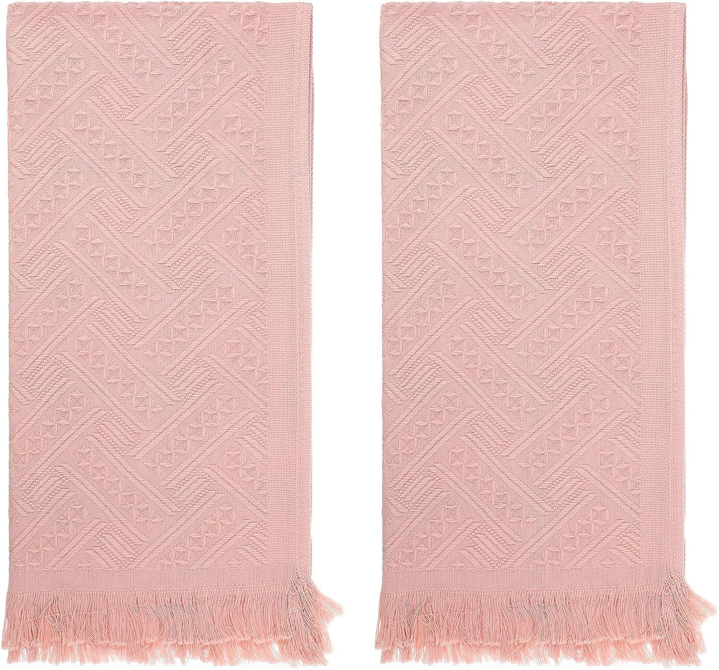 2PCS Pink Hand Towel for Bathroom,30×13Inch-Cute Boho Hand Towels Soft Absorbent,Face Cloths Soft Feeling Turkish Towel for Bath,Kitchen