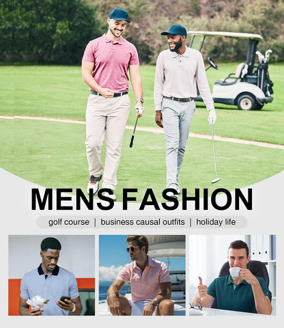 ZITY Men's Golf Polo Shirt Short Sleeve Performance Moisture Wicking Collared Print Shirt for Golf and Casual Wear