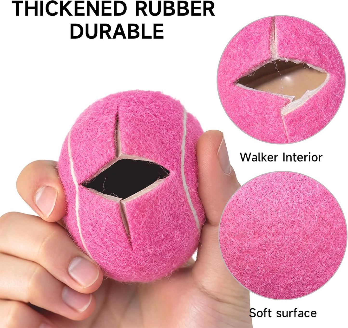 2 Pack Walker Tennis Balls – Pre-Cut Tennis Balls for Walker or Furniture Legs, Long Lasting Ski Glides & Pads, Easy Installation, Floor Protectors