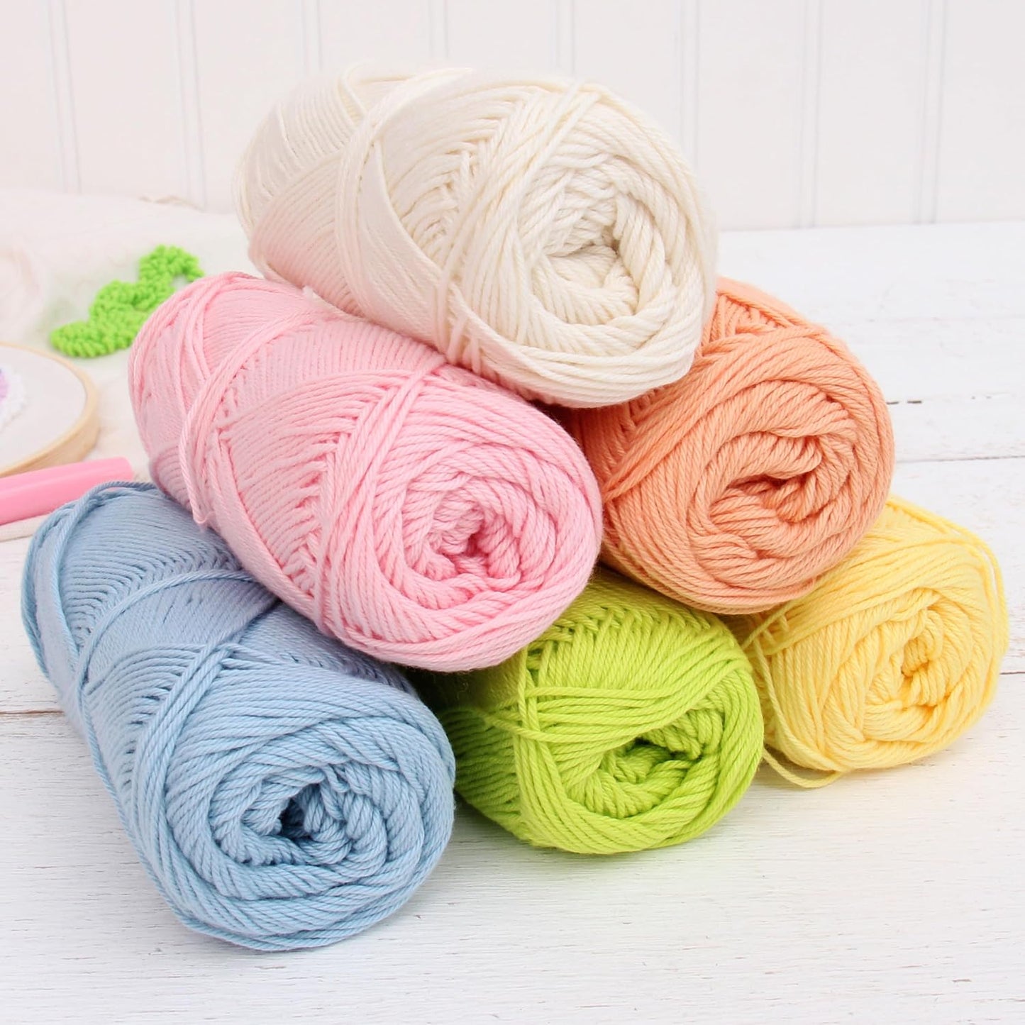 ThreadArt Cotton Crochet Yarn, Fine #2 Sport, 3 Pack 165yd, Peach 3508 | Pure cotton crochet yarn for dishcloths, bags, amigurumi and home decor. Soft feel with clean stitch definition.