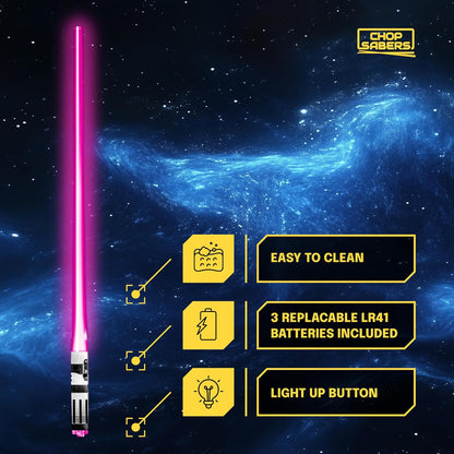 Chop Sabers Light Up LightSaber Chopsticks, 1 Pair, Pink