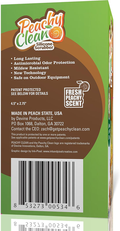 Peachy Clean Silicone Scrubber (Qty 3) for Camping Cookware, Outdoor Cooking, and Backpacking