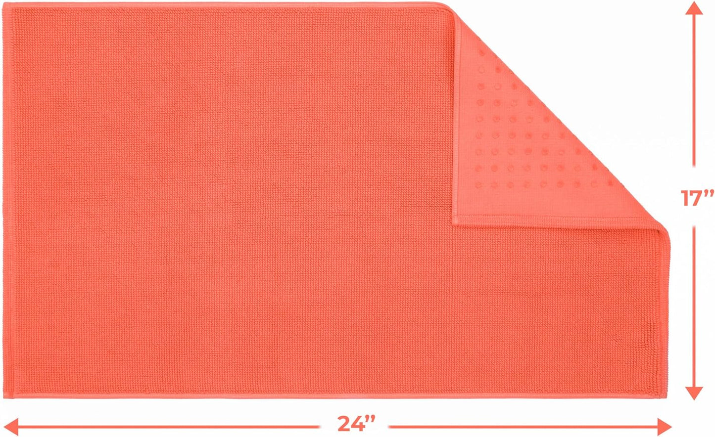 Cotton Paradise 100% Cotton Turkish Bathmat Rug, Soft Absorbent Quick Dry Non Slip, 17x24 Bathmat Rug, Coral